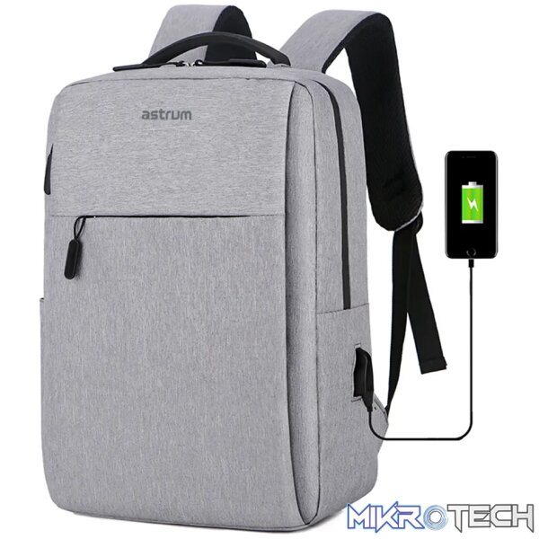 Backpack Travel Bag 15" USB Port and Multi-Pocket Design Grey - LB200 - Image 4